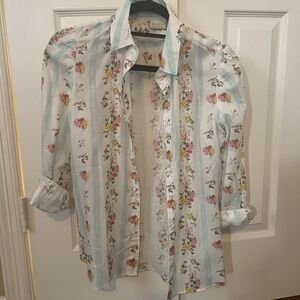 Spartina French Pattern Button Down Shirt XS